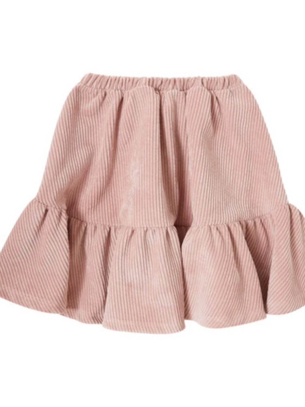 Girl's Tocoto Vintage Pink Corduroy Ruffle Flare Skirt Pull On Sz 3 $90